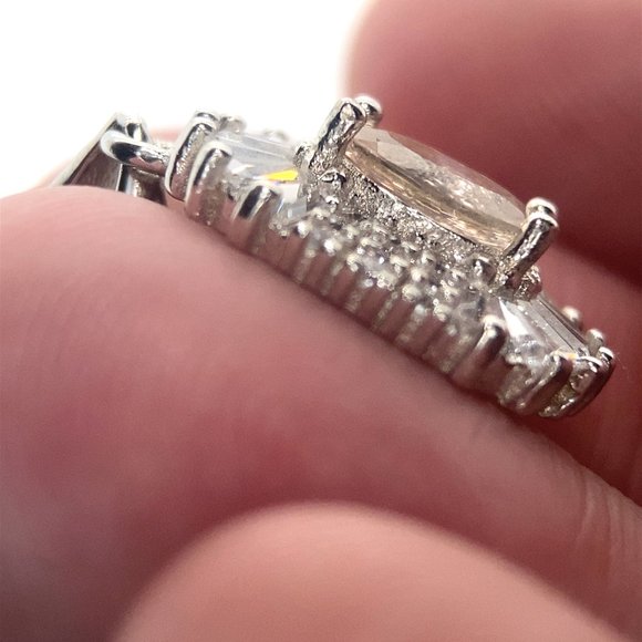 Morganite 1.24ct Platinum Finish Solid 925 Sterling Silver Pendant - Picture 5 of 7